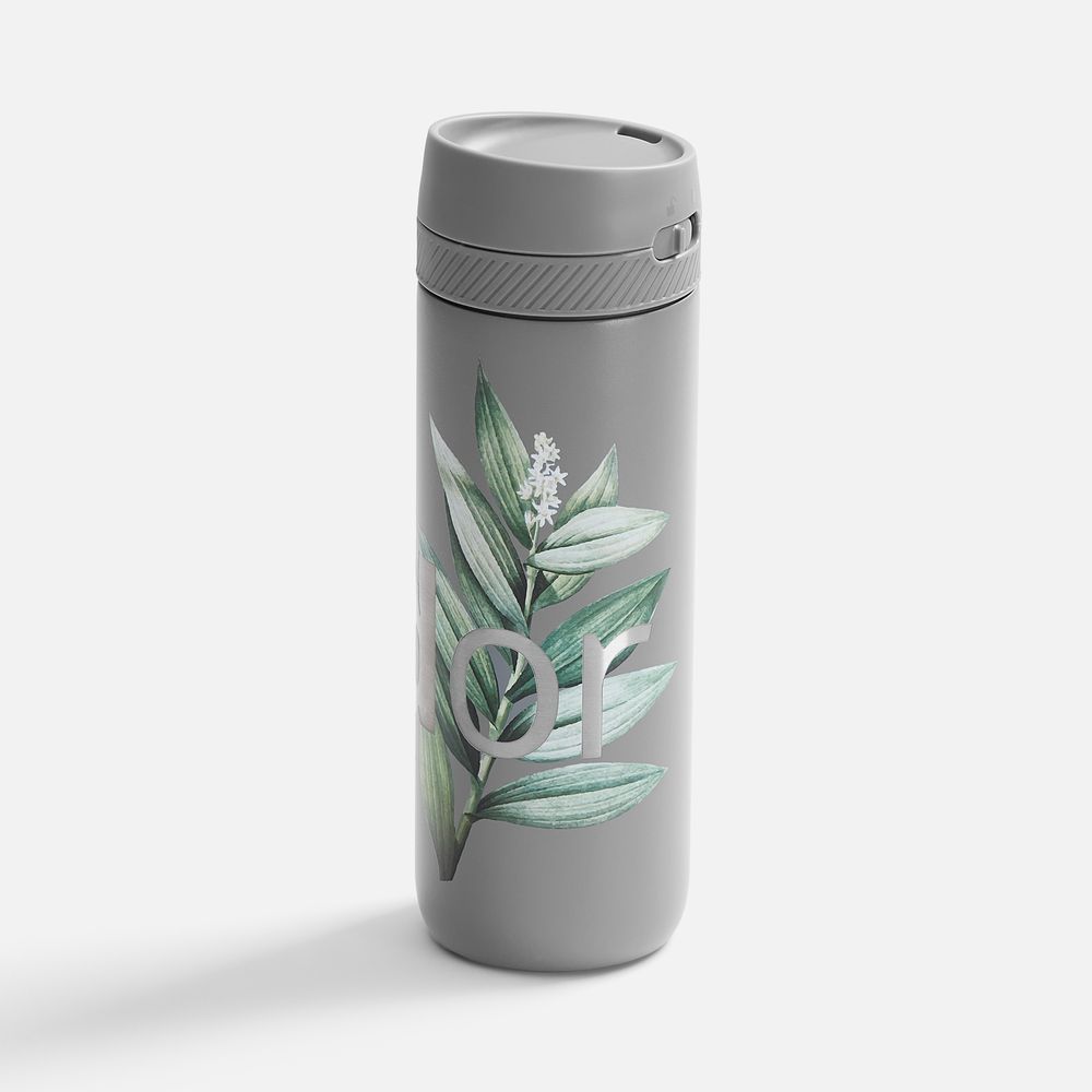 Термостакан X1 с цветной кнопкой, серый с черным — изображение 3