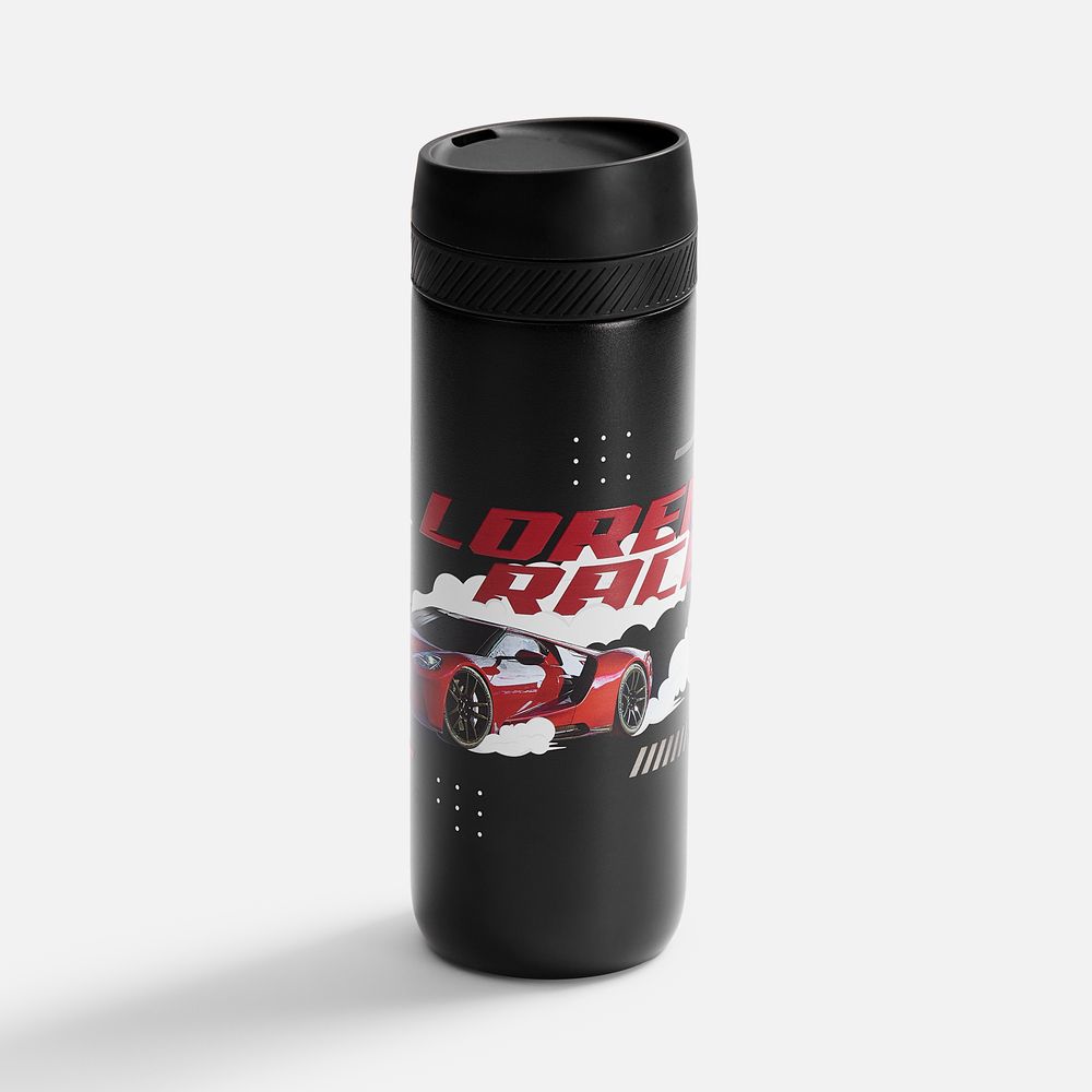 Термостакан X1 с цветной кнопкой, черный с желтым — изображение 2