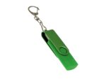 USB-флешка на 32 Гб 2 в 1 поворотный механизм, c дополнительным разъемом Type-C с одноцветным металлическим клипом, зеленый