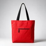 Сумка на молнии Zipper Neo из хлопка 280 г c карманом на молнии спереди, красный