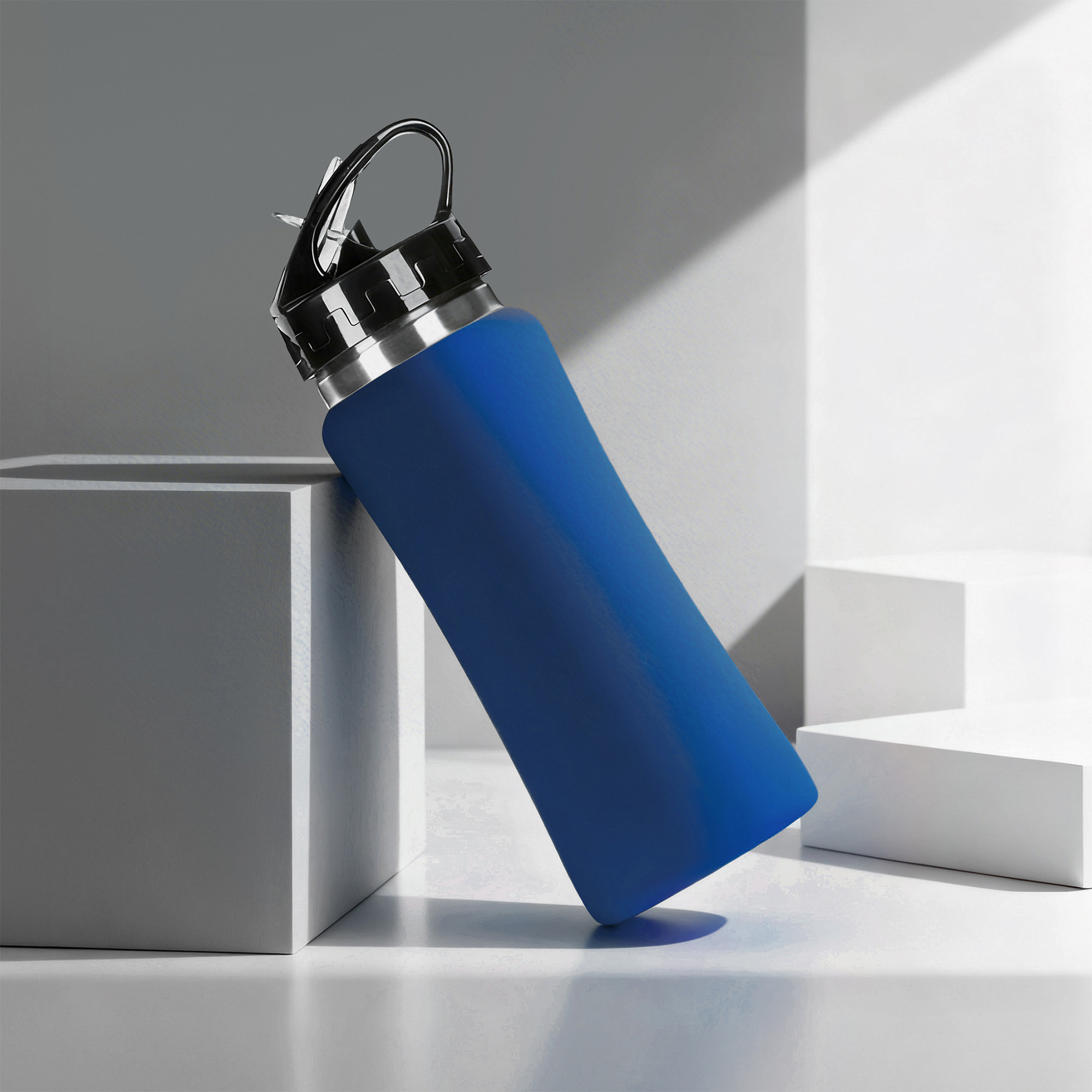 Бутылка для воды Bottle C1, сталь, soft touch, 600 мл, темно-синий (Р)