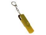 USB-флешка на 32 Гб 2 в 1 поворотный механизм, c дополнительным разъемом Type-C с одноцветным металлическим клипом, желтый
