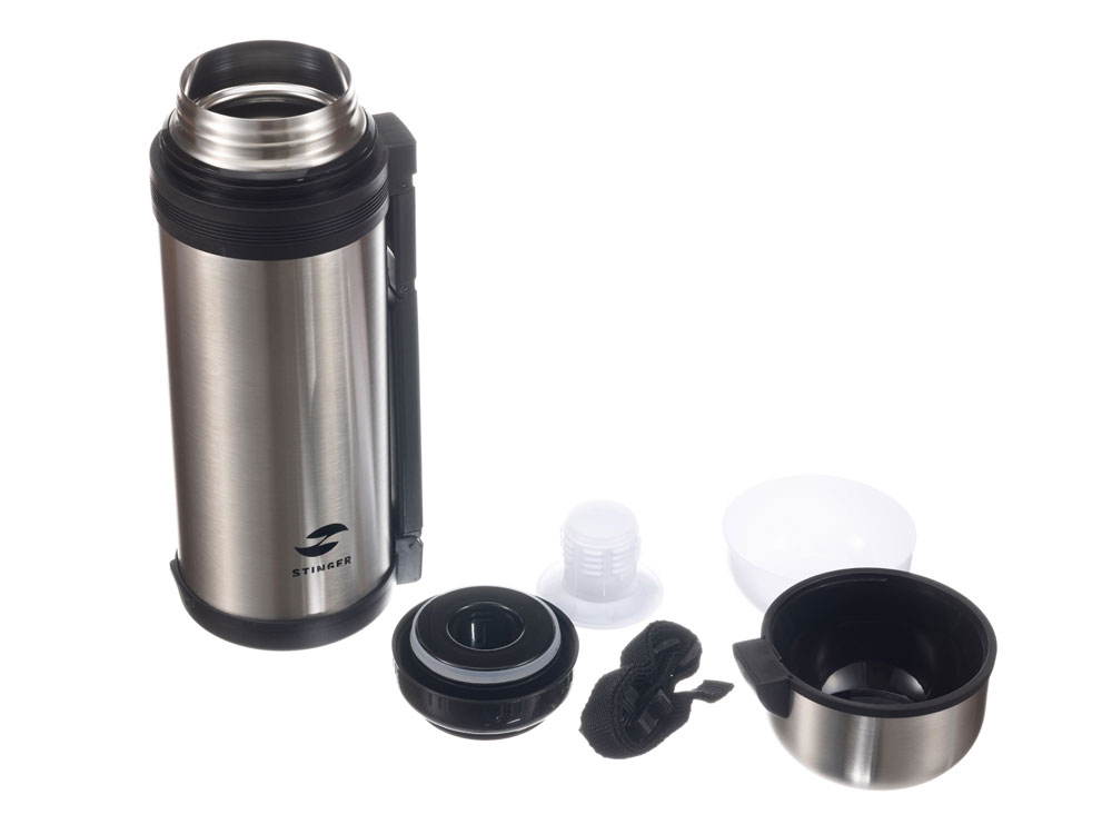 Термос Stinger, 1,5 л, широкий с ручкой, нержавеющая сталь, серебристый, 12,2 x 10,5 x 30,9 см — изображение 3