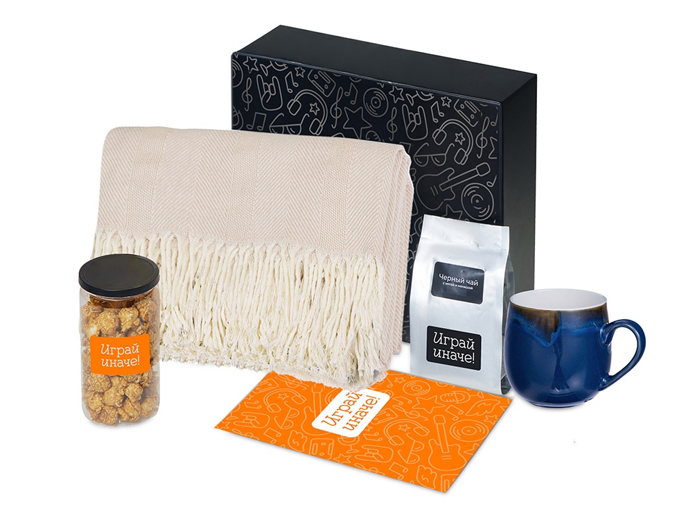 Подарочный набор Re:y. Haven с пледом, кружкой и чаем