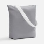 Шопер B5, серый с широкими белыми ручками