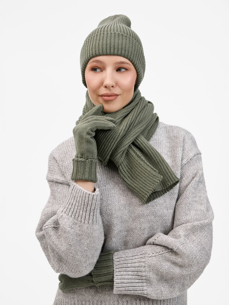 Шапка Catch Match без помпона, зеленая (полынь) — изображение 9