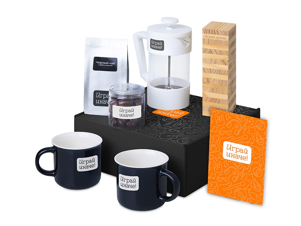 Подарочный набор Re:y. Together с френчпрессом, кружками и дженгой