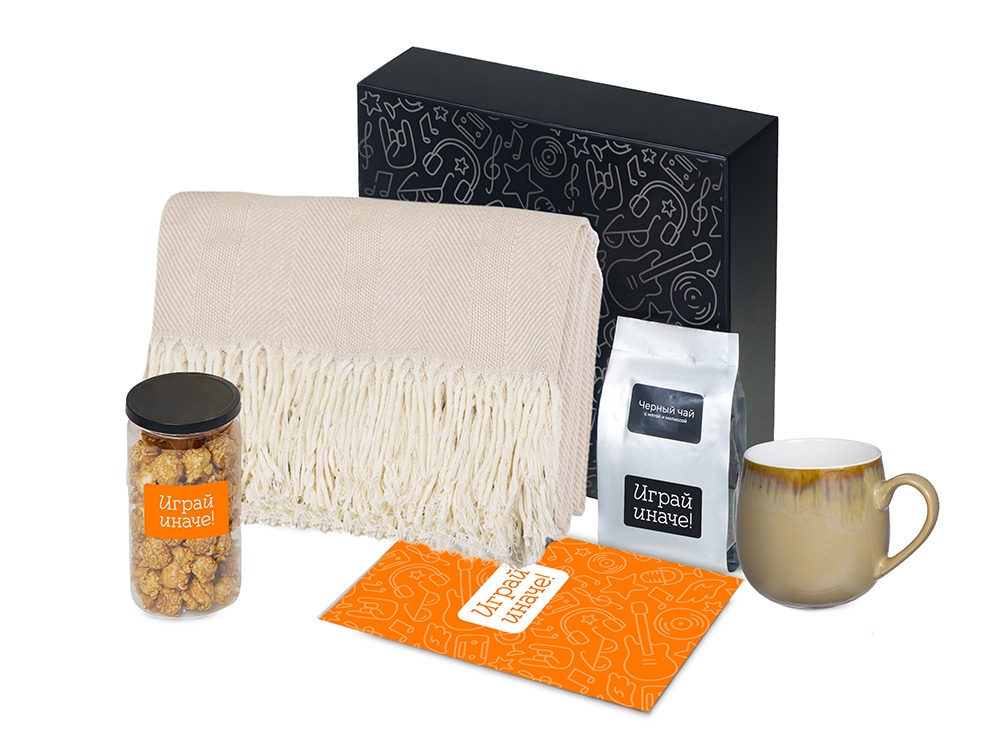 Подарочный набор Re:y. Haven с пледом, кружкой и чаем