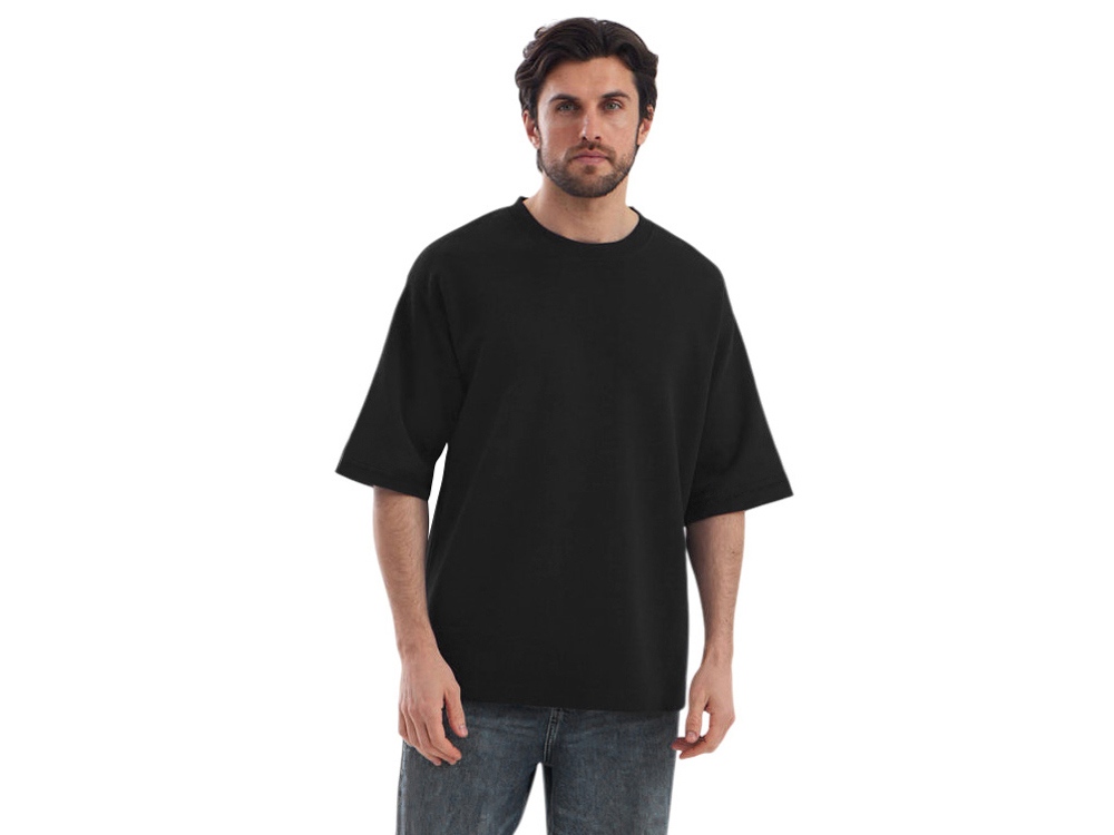 Футболка Kyoto из джерси 180 г/м2 с пич отделкой, унисекс, черный