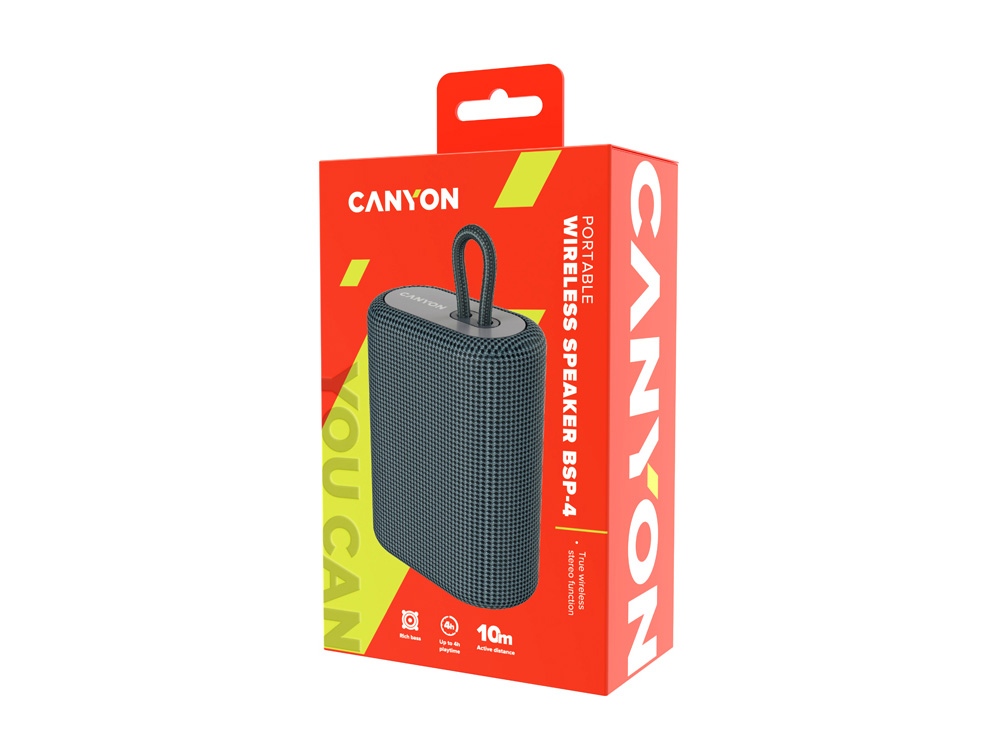 Портативная беспроводная колонка Canyon BSP-4, 5W, 1200mAh, серая — изображение 6