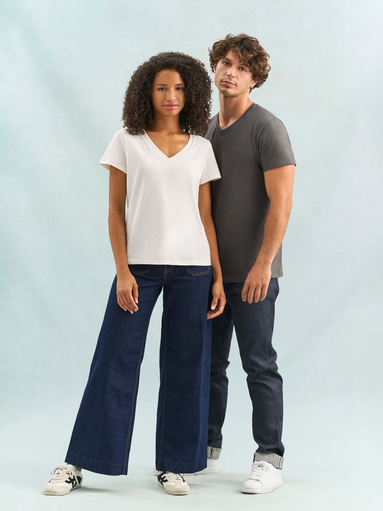 Футболка унисекс Regent с V-образным вырезом, серый меланж — изображение 6