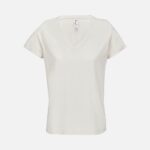 Футболка женская Regent Women с V-образным вырезом, молочно-белая