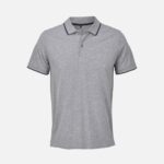 Рубашка поло унисекс Palermo, серый меланж с темно-синим