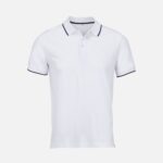 Рубашка поло унисекс Palermo, белая с темно-синим