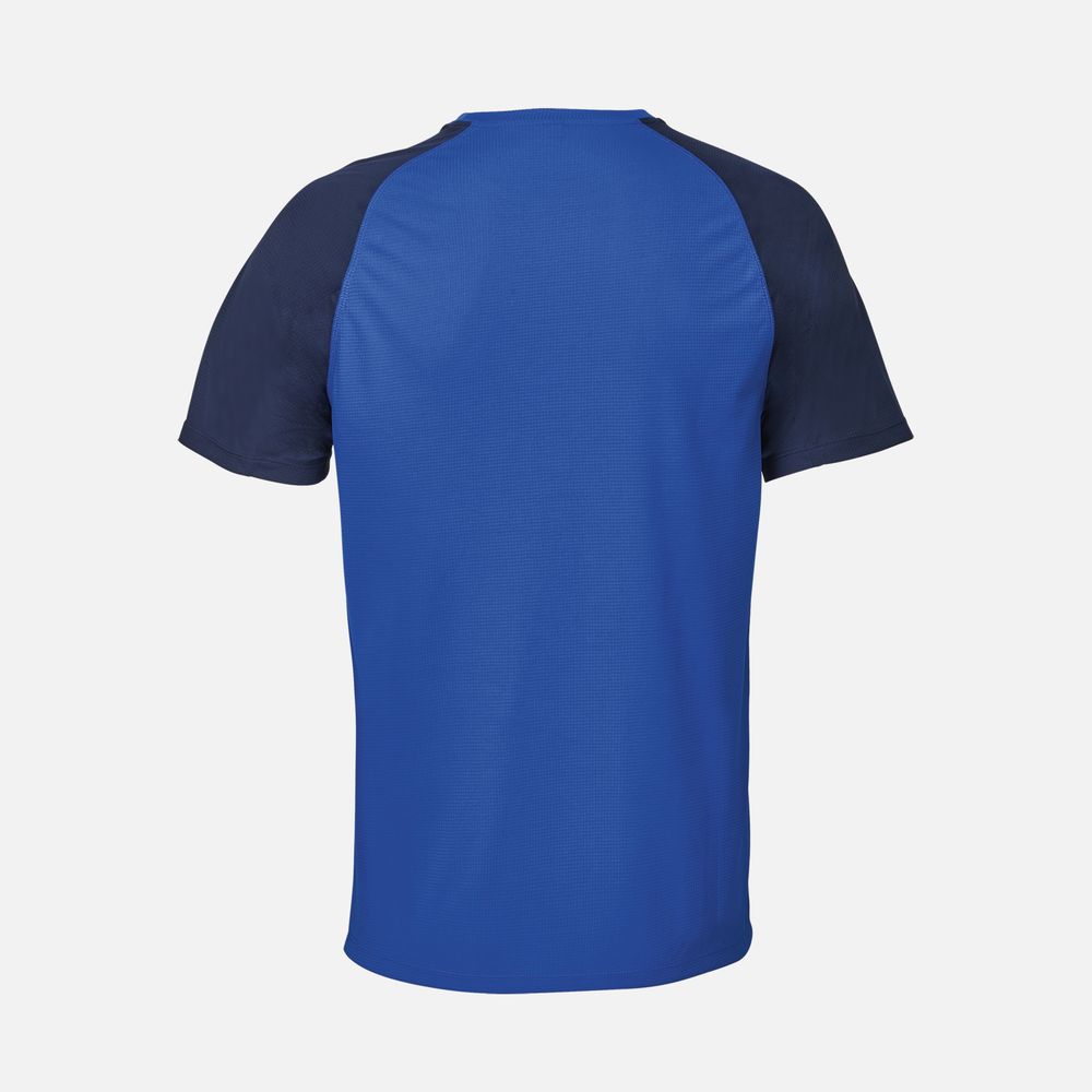 Футболка спортивная унисекс Vortex, темно-синяя с ярко-синим — изображение 2