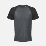 Футболка спортивная унисекс Vortex, черная с темно-серым