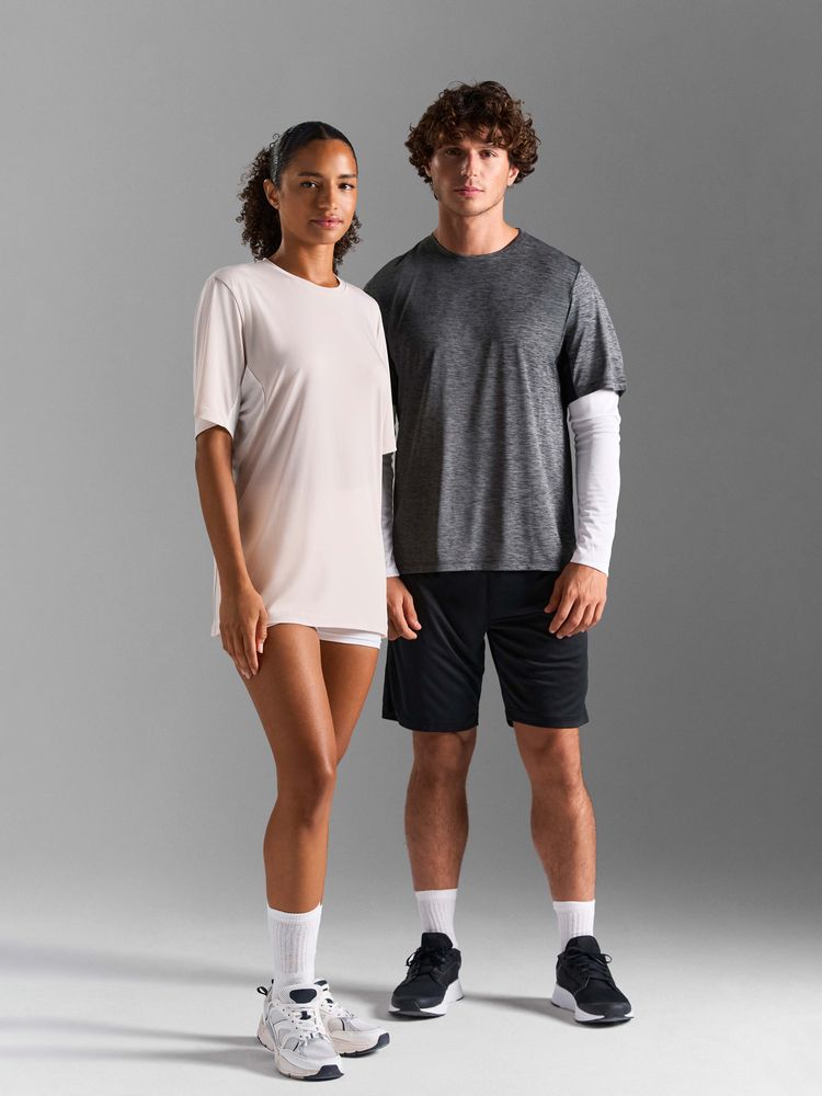 Футболка спортивная унисекс Storm, бежевая (льняная) — изображение 8