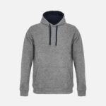 Худи унисекс Cameron, серый меланж с темно-синим