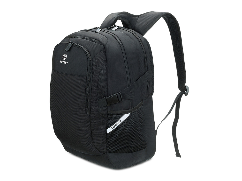 Рюкзак TORBER МЕГАПОЛИС с отделением для ноутбука 16, чёрный, полиэстер, 47 х 34 x 28 см — изображение 2