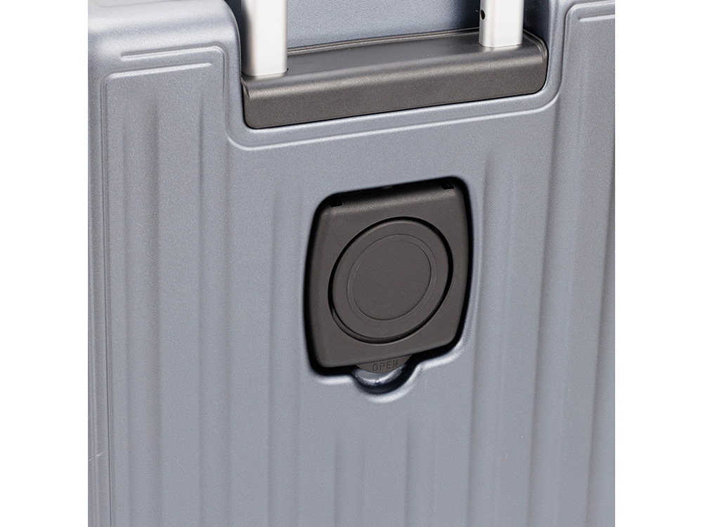 Чемодан TORBER БАЙКАЛ, тёмно-серый металлик, поликарбонат, 37,5 x 20 х 54 см, 37 л — изображение 12