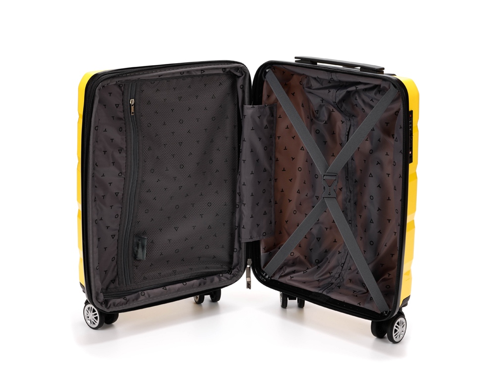 Чемодан TORBER В Отпуск, жёлтый, полипропилен, 33 х 22 х 53 см, 35 л — изображение 2