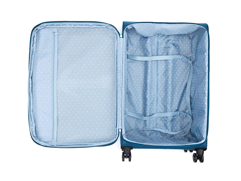 Чемодан TORBER ВИВИ, синий, полиэстер, 48 х 28 х 78 см, 89 л — изображение 5