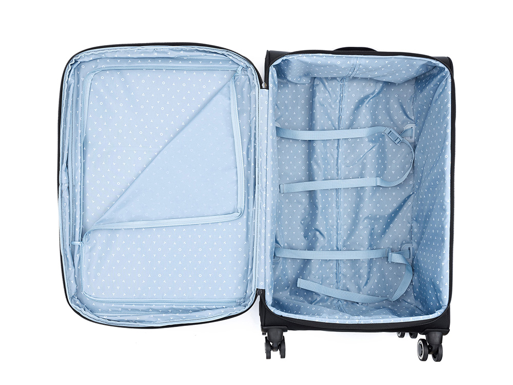 Чемодан TORBER НЕРО, чёрный, переработанный ПЭТ, 48 х 28 х 79 см, 90 л — изображение 5