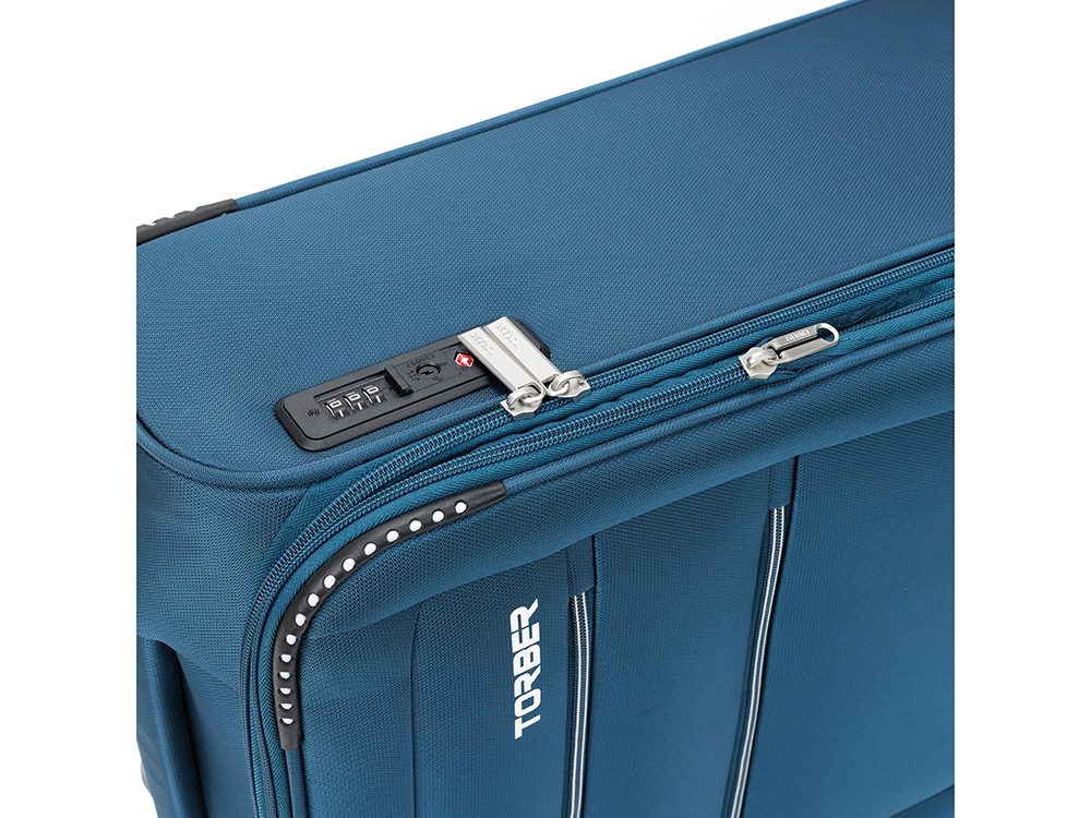 Чемодан TORBER ВИВИ, синий, полиэстер, 39 х 20 х 54 см, 36 л — изображение 9