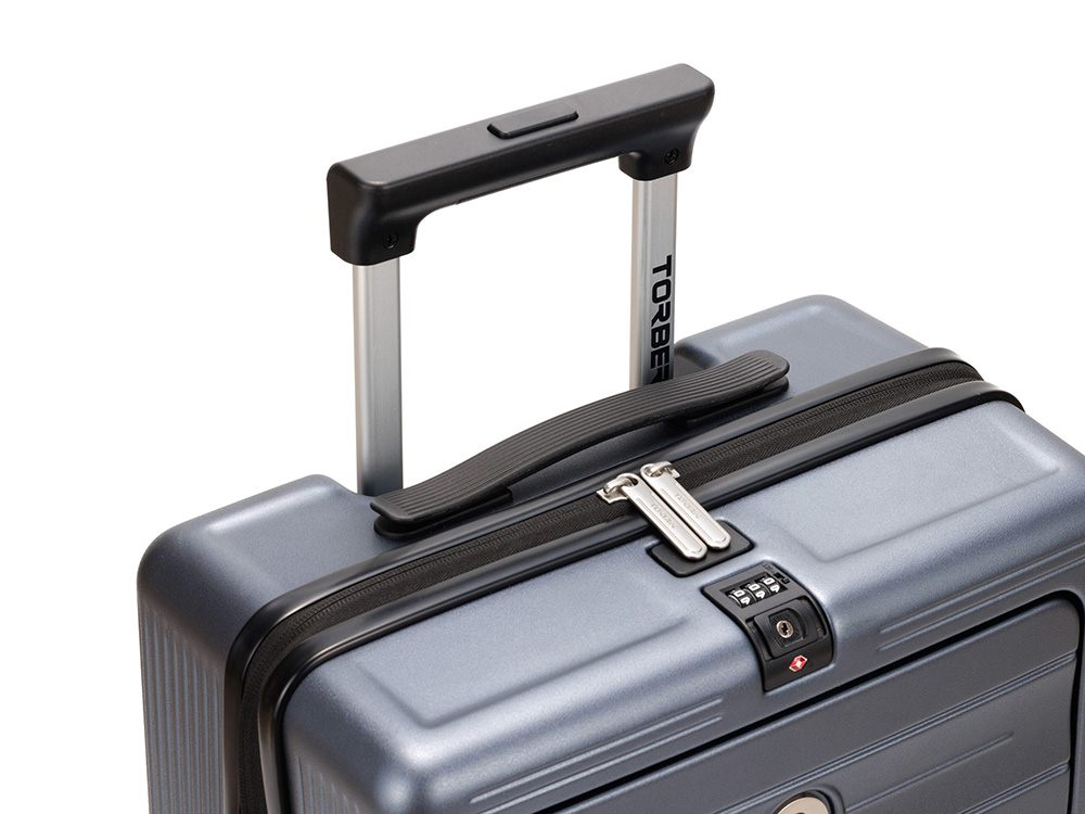 Чемодан TORBER БАЙКАЛ, тёмно-серый металлик, поликарбонат, 37,5 x 20 х 54 см, 37 л — изображение 7