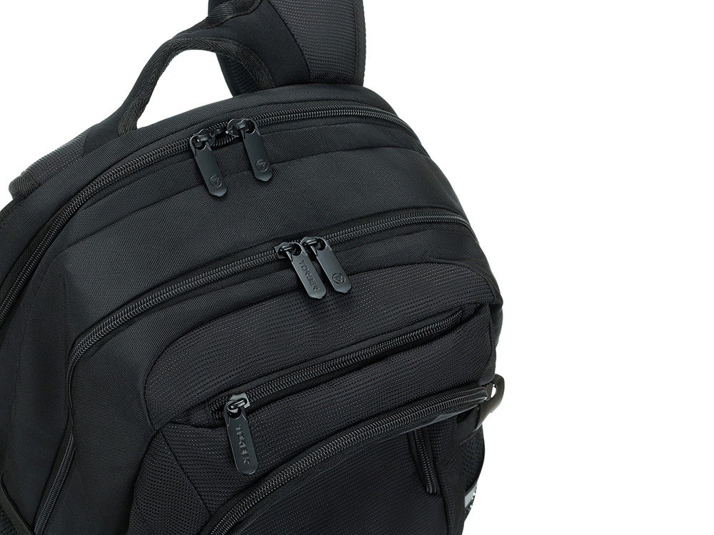 Рюкзак TORBER МЕГАПОЛИС с отделением для ноутбука 16, чёрный, полиэстер, 47 х 34 x 28 см — изображение 9
