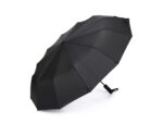 Зонт складной мужской TORBER, автомат, 3 сложения, черный, каркас сталь/файбергласс, эпонж, пластиковая ручка, диаметр 103 см