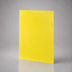 Папка- уголок, для формата А4, плотность 180 мкм, желтый матовый