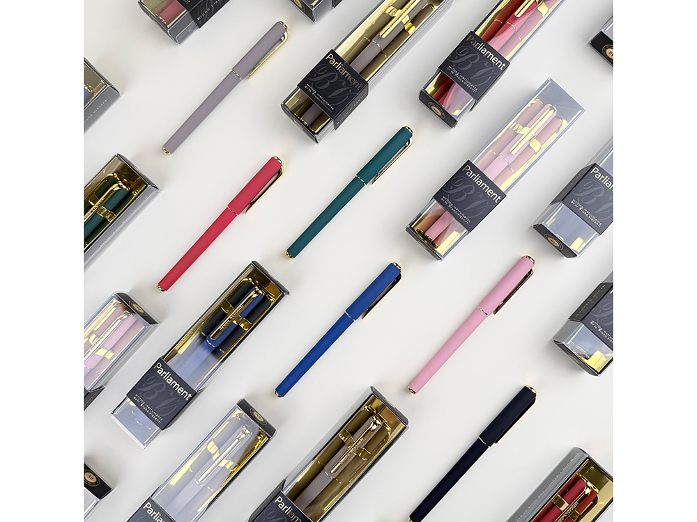 Ручка пластиковая шариковая Parliament, 0,7 мм, синие чернила, розовый/золотистый — изображение 9