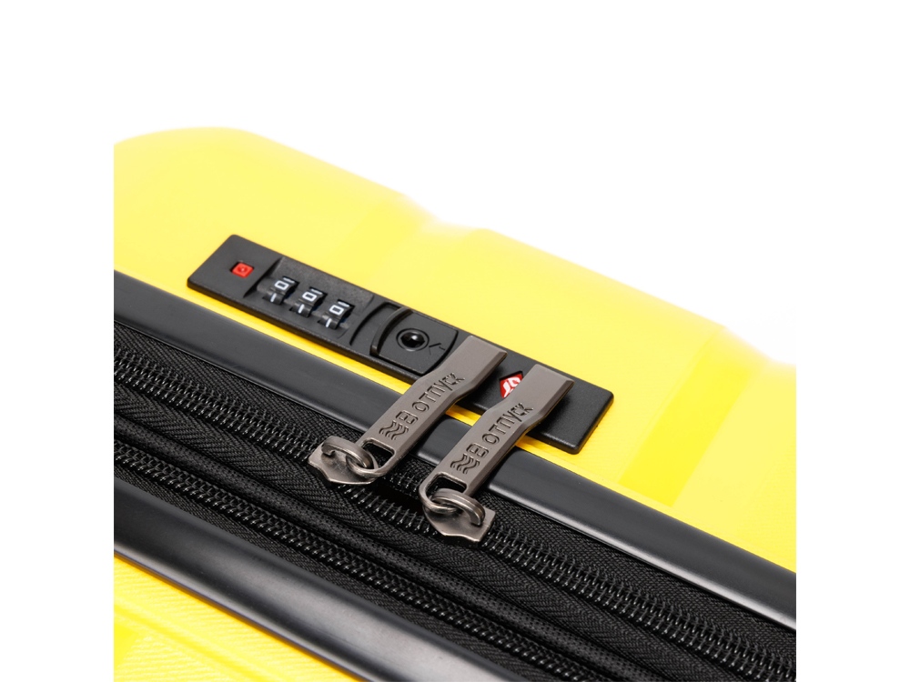 Чемодан TORBER В Отпуск, жёлтый, полипропилен, 33 х 22 х 53 см, 35 л — изображение 6