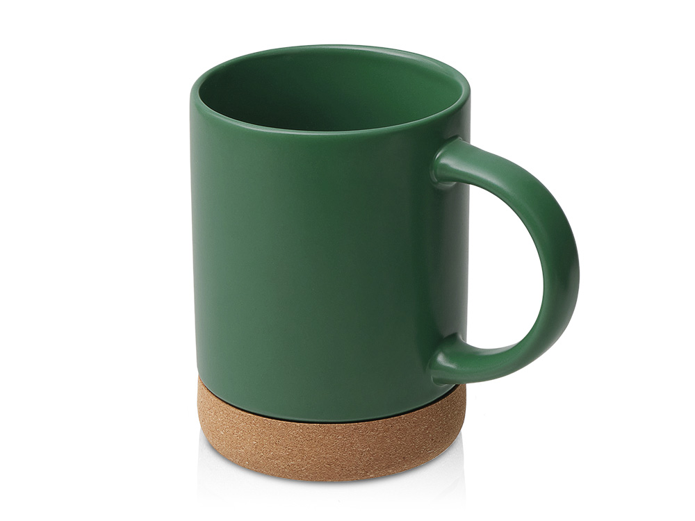 Кружка 450 мл с пробковым дном Корк & Бон, глубокий зеленый