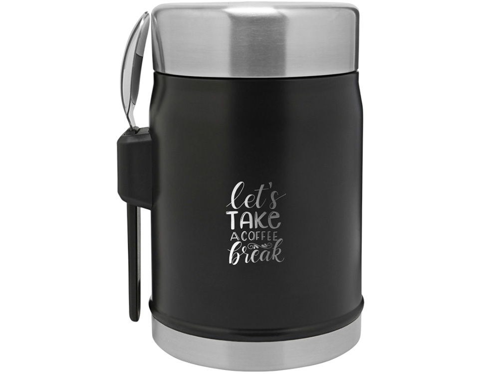 Банка для еды объемом 400 мл с ложкой-вилкой Stanley Legendary - черный матовый — изображение 6