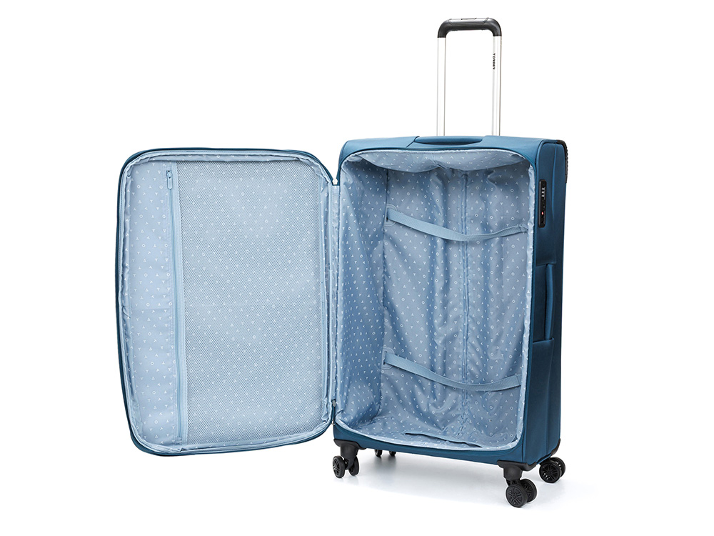 Чемодан TORBER ВИВИ, синий, полиэстер, 48 х 28 х 78 см, 89 л — изображение 6