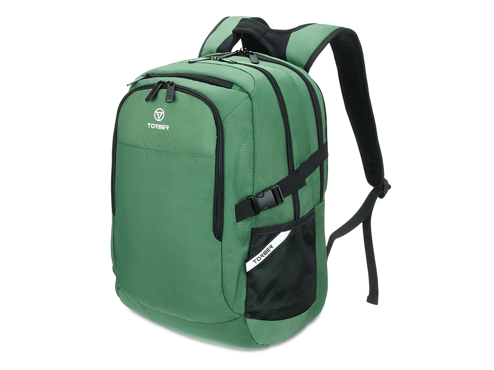 Рюкзак TORBER МЕГАПОЛИС с отделением для ноутбука 16, зеленый, полиэстер, 47 х 34 x 28 см — изображение 2