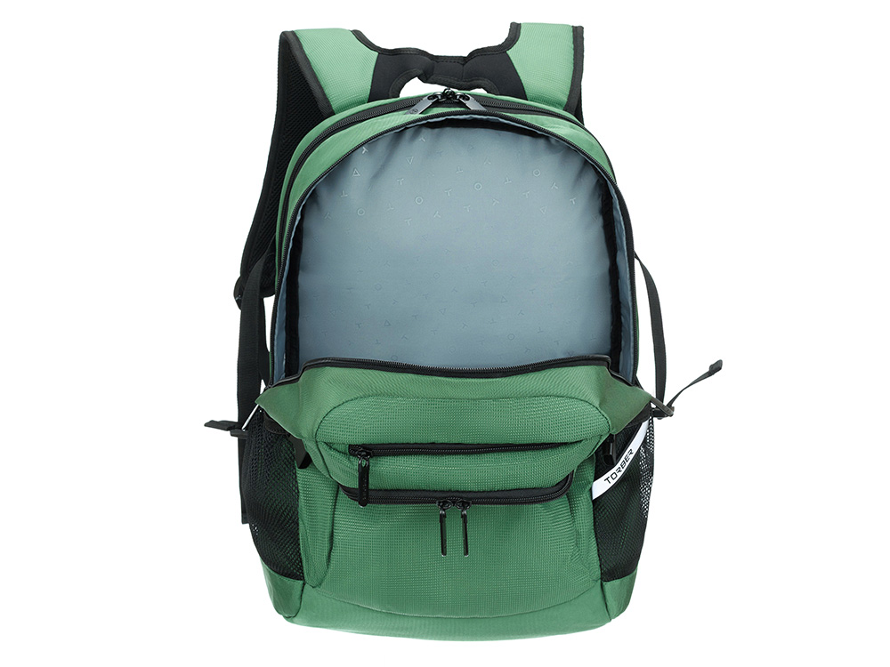 Рюкзак TORBER МЕГАПОЛИС с отделением для ноутбука 16, зеленый, полиэстер, 47 х 34 x 28 см — изображение 6