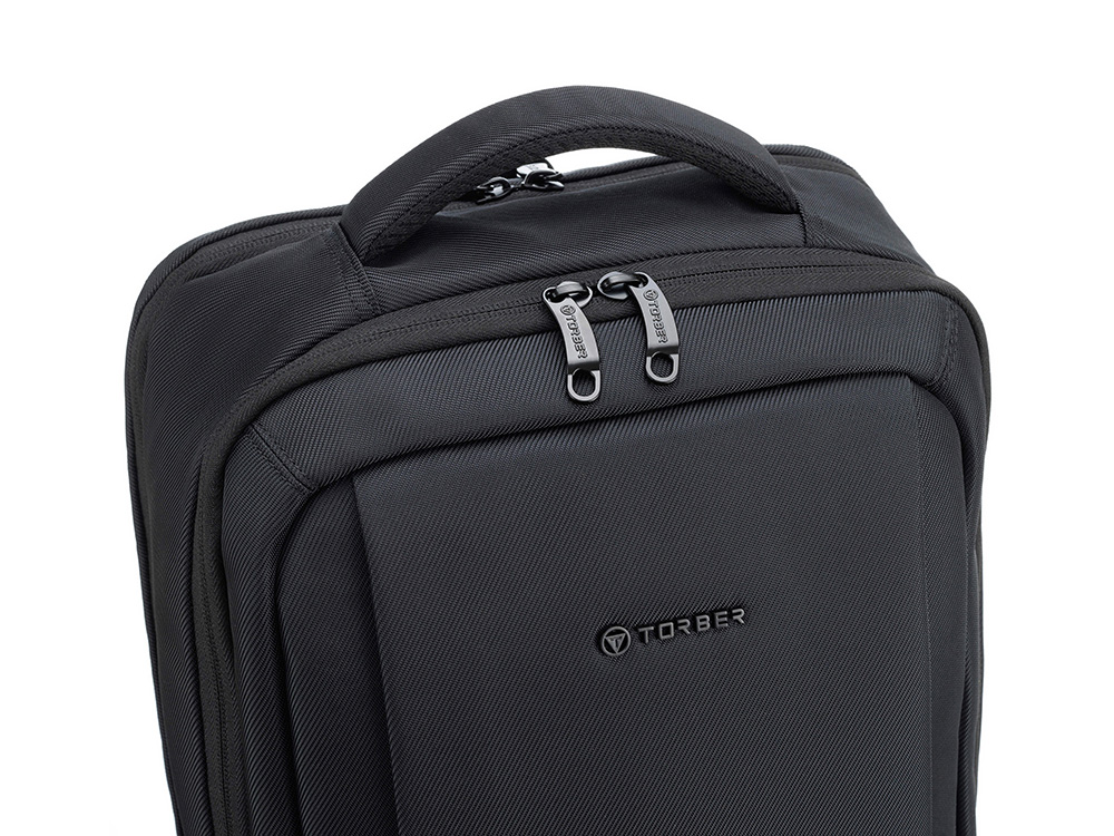 Рюкзак TORBER ВОЯЖ c отделением для ноутбука 17'', черный, полиэстер 900D, 31х17х44 см, 18 л — изображение 7