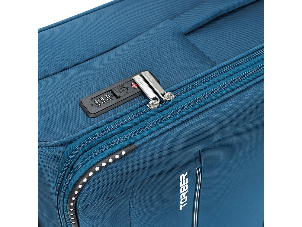 Чемодан TORBER ВИВИ, синий, полиэстер, 48 х 28 х 78 см, 89 л — изображение 10