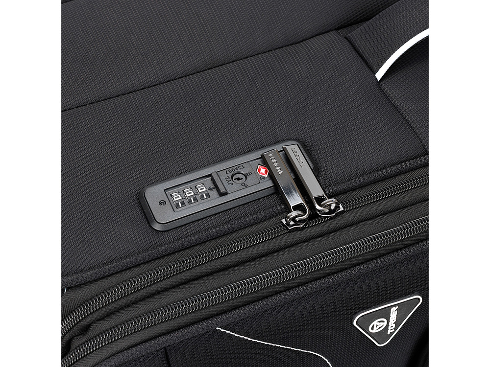 Чемодан TORBER НЕРО, чёрный, переработанный ПЭТ, 48 х 28 х 79 см, 90 л — изображение 10