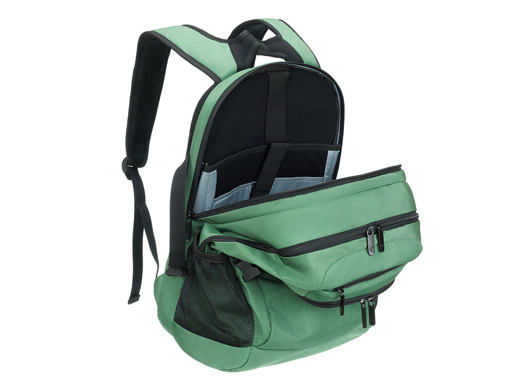 Рюкзак TORBER МЕГАПОЛИС с отделением для ноутбука 16, зеленый, полиэстер, 47 х 34 x 28 см — изображение 10