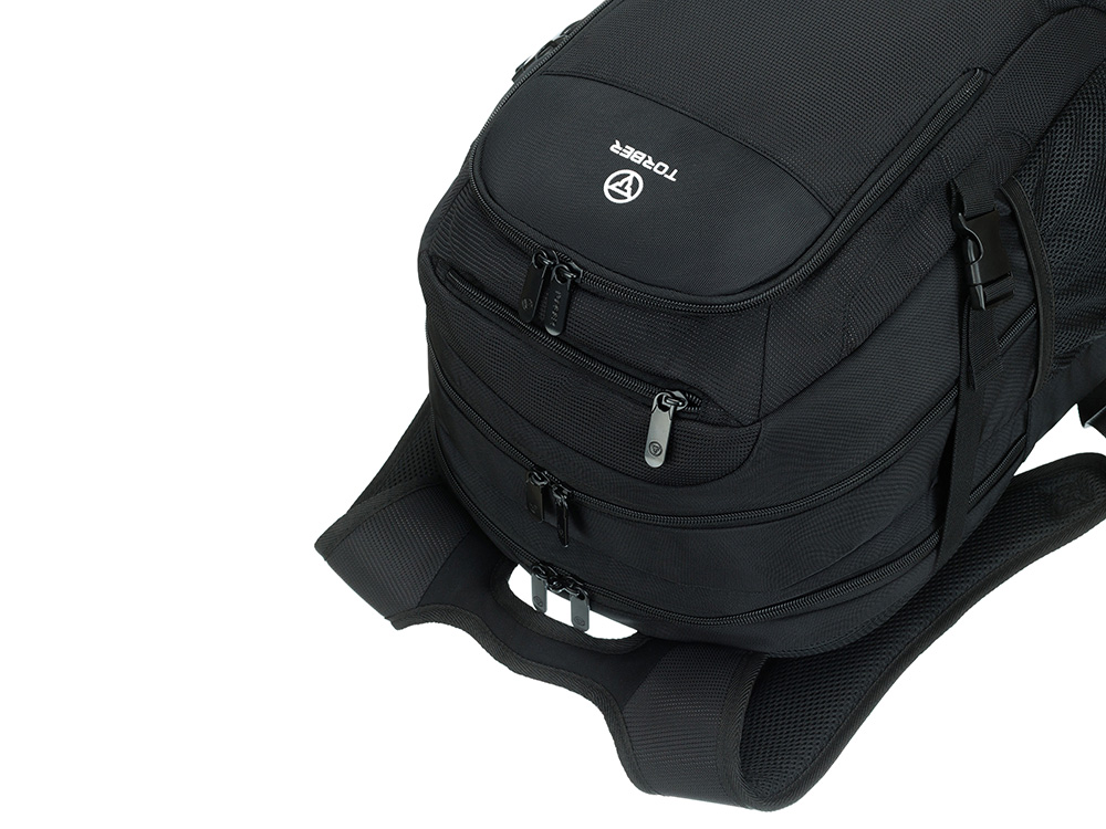 Рюкзак TORBER МЕГАПОЛИС с отделением для ноутбука 16, чёрный, полиэстер, 47 х 34 x 28 см — изображение 7