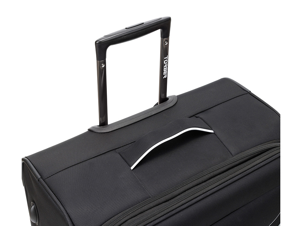 Чемодан TORBER НЕРО, чёрный, переработанный ПЭТ, 48 х 28 х 79 см, 90 л — изображение 8