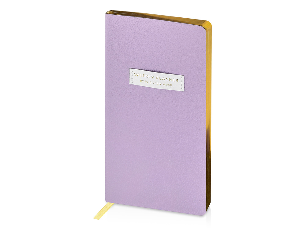 Еженедельник недатированный А6 Zefirс нашивкой, сиреневый