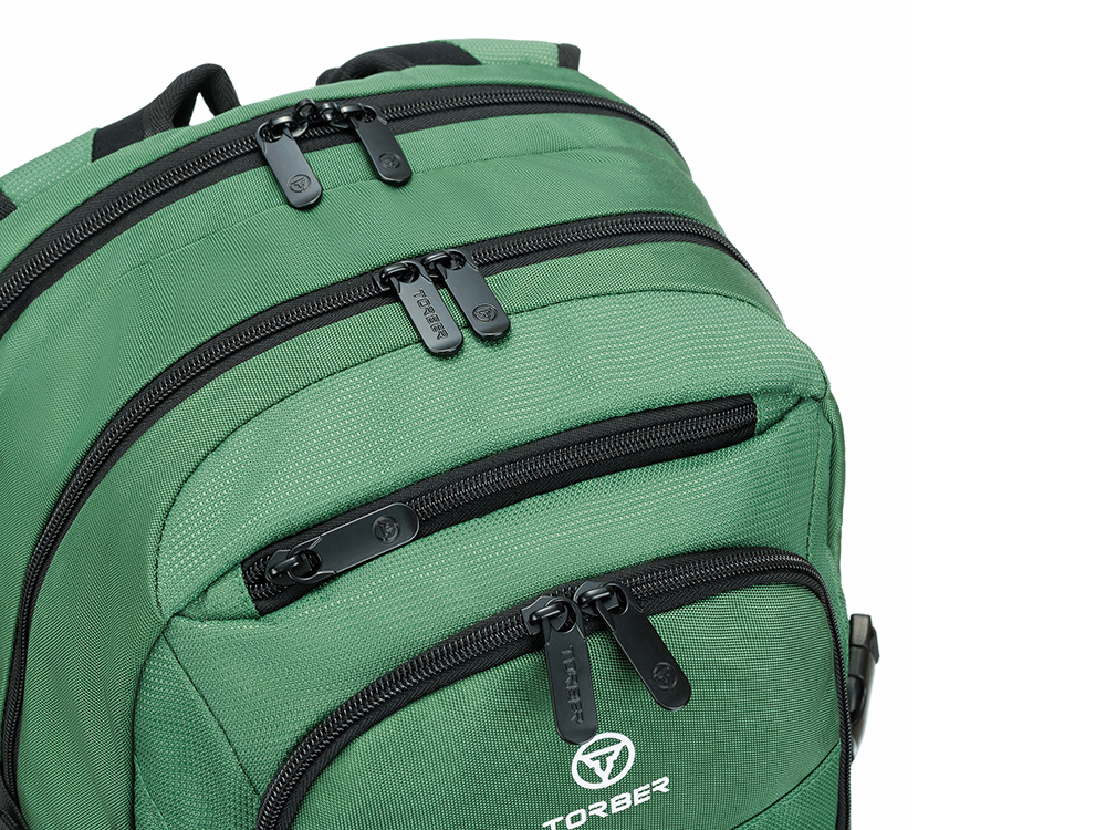 Рюкзак TORBER МЕГАПОЛИС с отделением для ноутбука 16, зеленый, полиэстер, 47 х 34 x 28 см — изображение 9