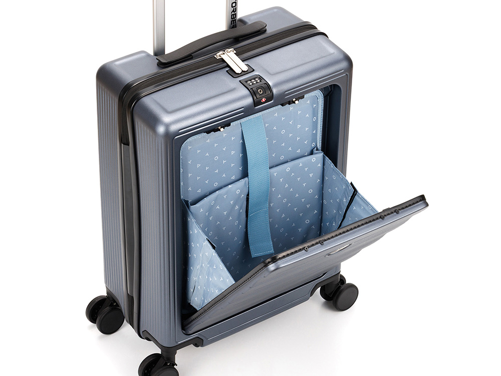 Чемодан TORBER БАЙКАЛ, тёмно-серый металлик, поликарбонат, 37,5 x 20 х 54 см, 37 л — изображение 4