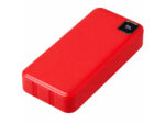 Внешний аккумулятор со встроенными кабелями Фрэйм Про, быстрая зарядка, 20000мач, красный