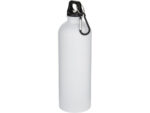 Одностенная бутылка для воды с карабином Oregon/Орегон, изготовленная из нержавеющей стали, сертифицированной по стандарту RCS, объемом 750 мл, белый